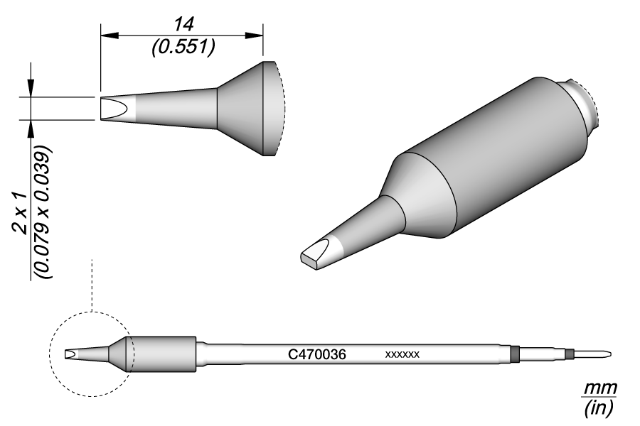 C470036 - Chisel Cartridge 2 x 1